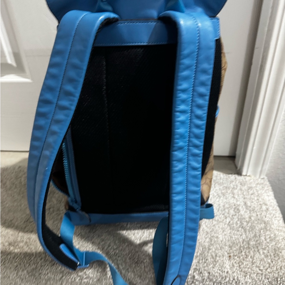 Coach Blue and Brown Men's Backpack